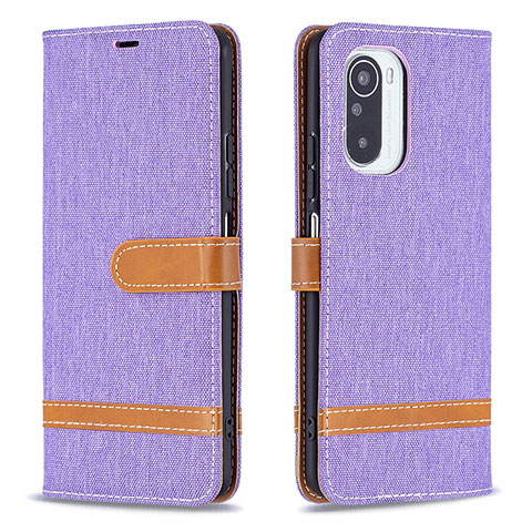 Custodia Portafoglio In Pelle Cover con Supporto B16F per Xiaomi Redmi K40 5G Lavanda