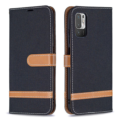 Custodia Portafoglio In Pelle Cover con Supporto B16F per Xiaomi Redmi Note 10 5G Nero