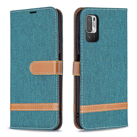 Custodia Portafoglio In Pelle Cover con Supporto B16F per Xiaomi Redmi Note 10 5G Verde