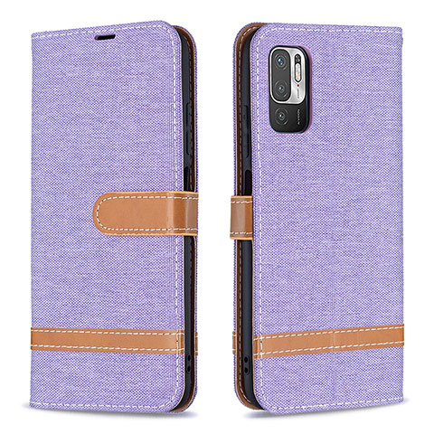 Custodia Portafoglio In Pelle Cover con Supporto B16F per Xiaomi Redmi Note 10T 5G Lavanda