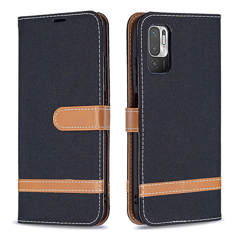 Custodia Portafoglio In Pelle Cover con Supporto B16F per Xiaomi Redmi Note 10T 5G Nero