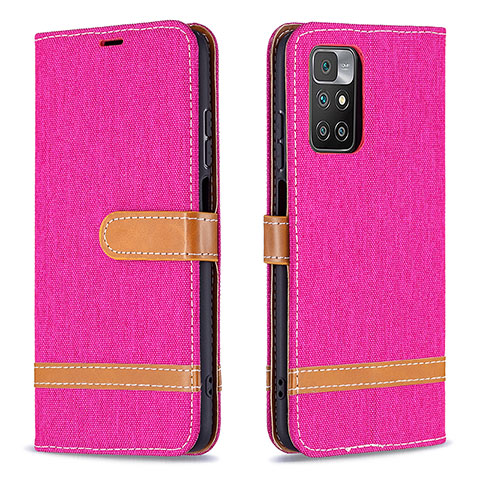 Custodia Portafoglio In Pelle Cover con Supporto B16F per Xiaomi Redmi Note 11 4G (2021) Rosa Caldo