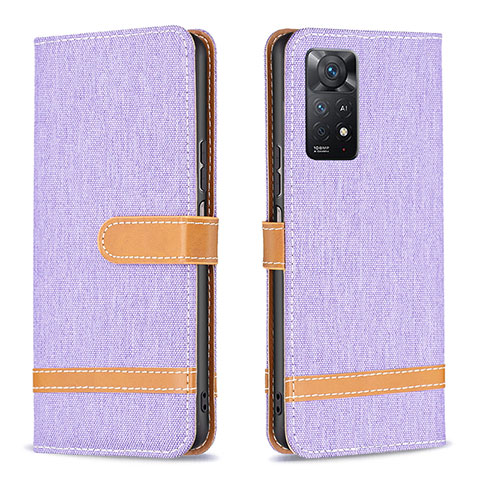 Custodia Portafoglio In Pelle Cover con Supporto B16F per Xiaomi Redmi Note 11 Pro 4G Lavanda