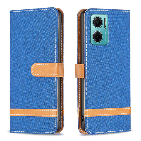 Custodia Portafoglio In Pelle Cover con Supporto B16F per Xiaomi Redmi Note 11E 5G Blu