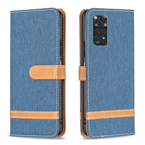 Custodia Portafoglio In Pelle Cover con Supporto B16F per Xiaomi Redmi Note 11S 4G Blu Notte