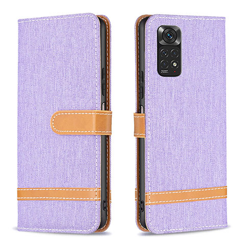 Custodia Portafoglio In Pelle Cover con Supporto B16F per Xiaomi Redmi Note 11S 4G Lavanda