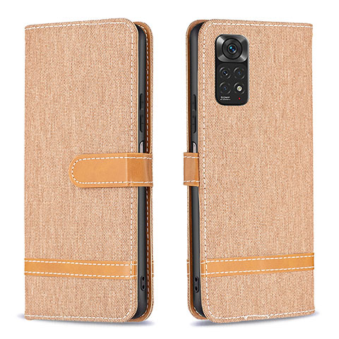 Custodia Portafoglio In Pelle Cover con Supporto B16F per Xiaomi Redmi Note 11S 4G Oro