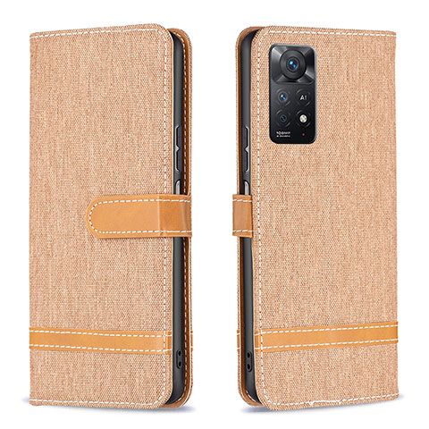 Custodia Portafoglio In Pelle Cover con Supporto B16F per Xiaomi Redmi Note 12 Pro 4G Oro