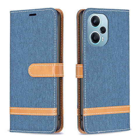 Custodia Portafoglio In Pelle Cover con Supporto B16F per Xiaomi Redmi Note 12 Turbo 5G Cielo Blu