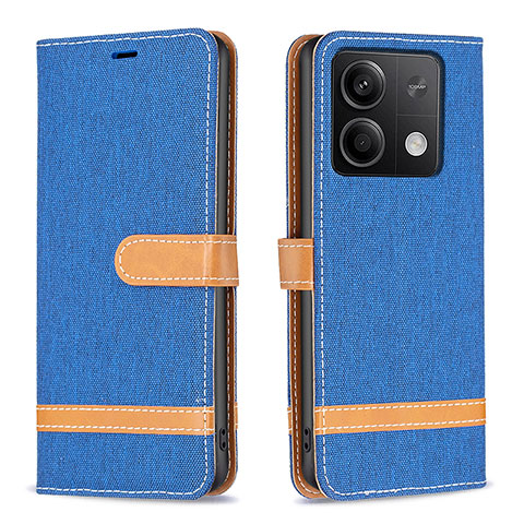 Custodia Portafoglio In Pelle Cover con Supporto B16F per Xiaomi Redmi Note 13 5G Blu