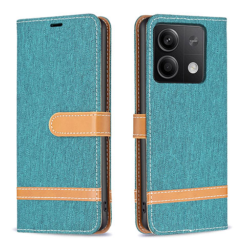 Custodia Portafoglio In Pelle Cover con Supporto B16F per Xiaomi Redmi Note 13 5G Verde