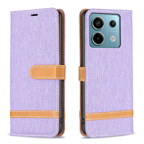 Custodia Portafoglio In Pelle Cover con Supporto B16F per Xiaomi Redmi Note 13 Pro 5G Lavanda