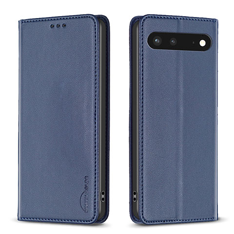 Custodia Portafoglio In Pelle Cover con Supporto B17F per Google Pixel 7 5G Blu