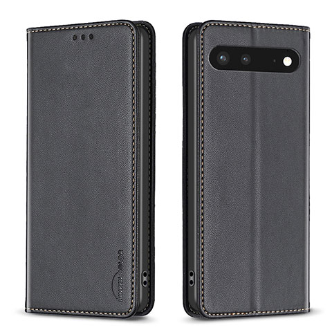 Custodia Portafoglio In Pelle Cover con Supporto B17F per Google Pixel 7 5G Nero