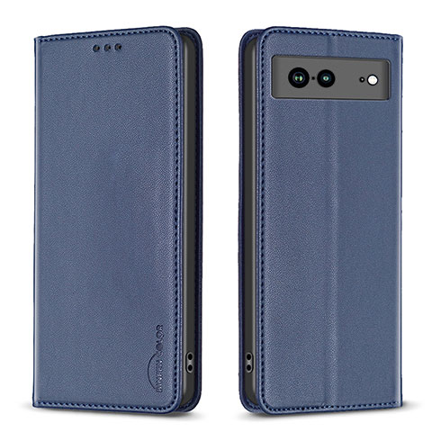 Custodia Portafoglio In Pelle Cover con Supporto B17F per Google Pixel 7a 5G Blu