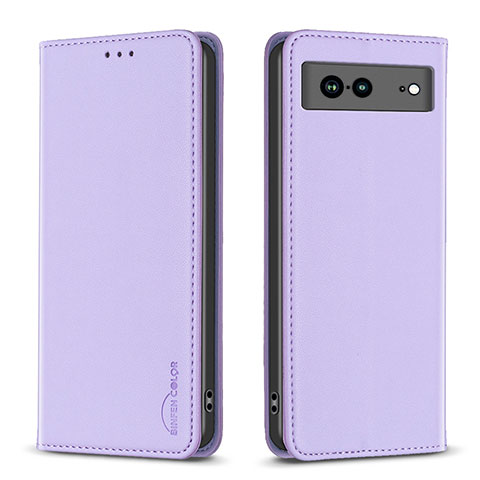 Custodia Portafoglio In Pelle Cover con Supporto B17F per Google Pixel 7a 5G Lavanda