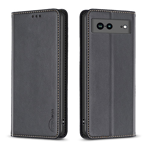 Custodia Portafoglio In Pelle Cover con Supporto B17F per Google Pixel 7a 5G Nero