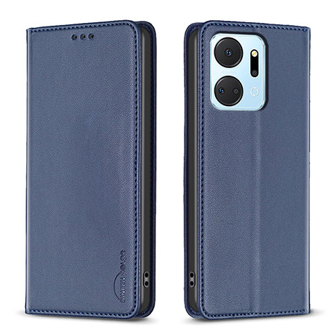 Custodia Portafoglio In Pelle Cover con Supporto B17F per Huawei Honor X7a Blu