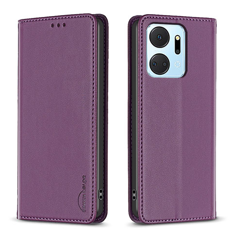 Custodia Portafoglio In Pelle Cover con Supporto B17F per Huawei Honor X7a Viola