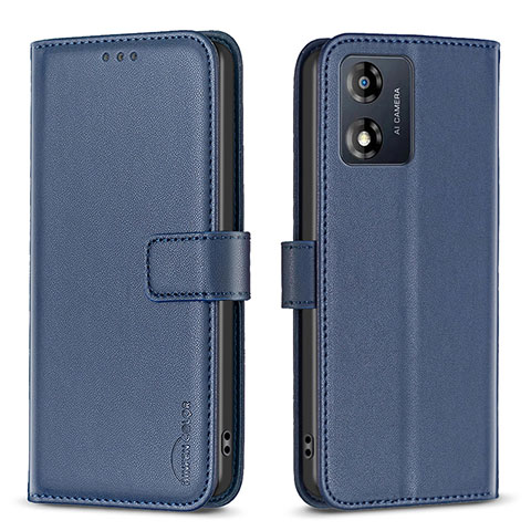 Custodia Portafoglio In Pelle Cover con Supporto B17F per Motorola Moto E13 Blu