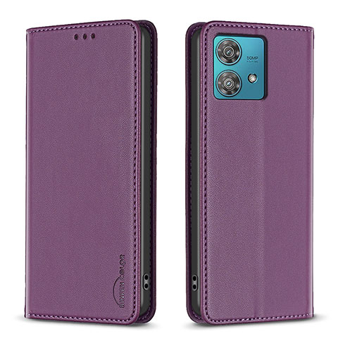 Custodia Portafoglio In Pelle Cover con Supporto B17F per Motorola Moto Edge 40 Neo 5G Viola