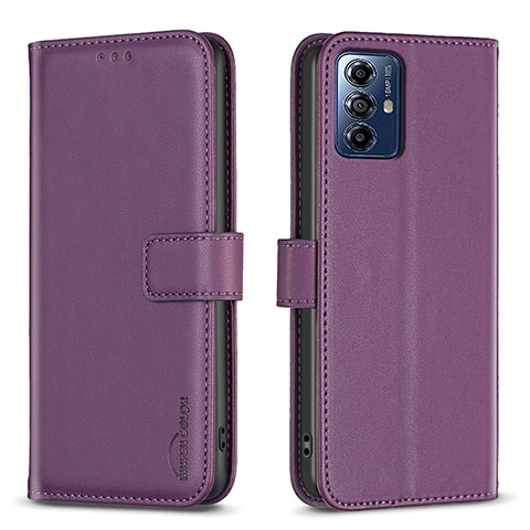 Custodia Portafoglio In Pelle Cover con Supporto B17F per Motorola Moto G Power (2022) Viola