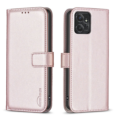 Custodia Portafoglio In Pelle Cover con Supporto B17F per Motorola Moto G Power 5G (2023) Oro Rosa