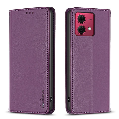 Custodia Portafoglio In Pelle Cover con Supporto B17F per Motorola Moto G84 5G Viola