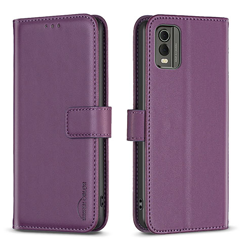 Custodia Portafoglio In Pelle Cover con Supporto B17F per Nokia C210 Viola