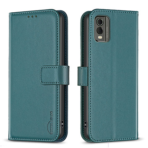 Custodia Portafoglio In Pelle Cover con Supporto B17F per Nokia C32 Verde