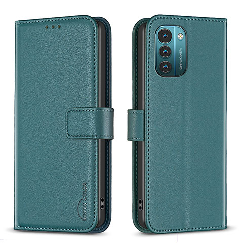 Custodia Portafoglio In Pelle Cover con Supporto B17F per Nokia G11 Verde