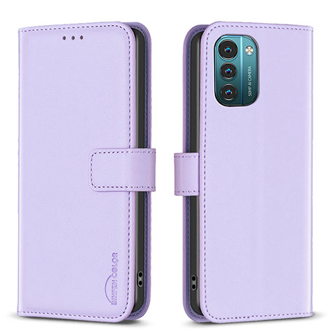 Custodia Portafoglio In Pelle Cover con Supporto B17F per Nokia G21 Lavanda