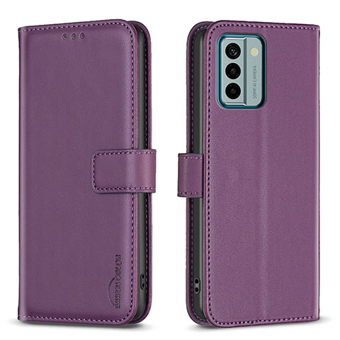 Custodia Portafoglio In Pelle Cover con Supporto B17F per Nokia G22 Viola