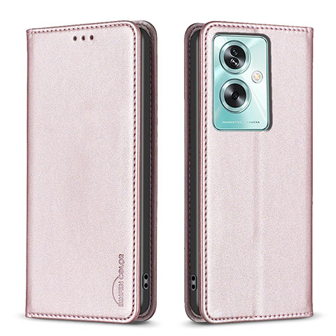 Custodia Portafoglio In Pelle Cover con Supporto B17F per Oppo A2 5G Oro Rosa