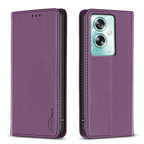 Custodia Portafoglio In Pelle Cover con Supporto B17F per Oppo A2 5G Viola