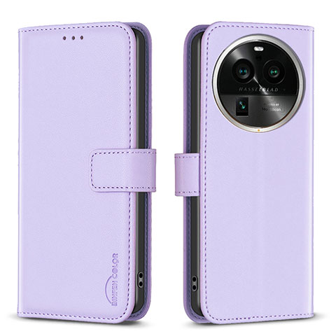 Custodia Portafoglio In Pelle Cover con Supporto B17F per Oppo Find X6 5G Lavanda