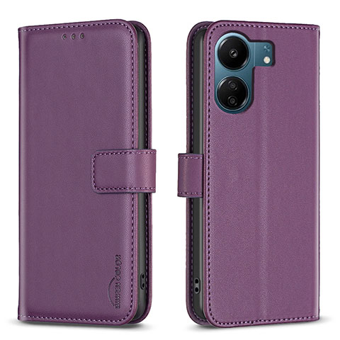 Custodia Portafoglio In Pelle Cover con Supporto B17F per Xiaomi Poco C65 Viola