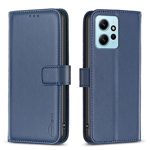 Custodia Portafoglio In Pelle Cover con Supporto B17F per Xiaomi Redmi Note 12 4G Blu