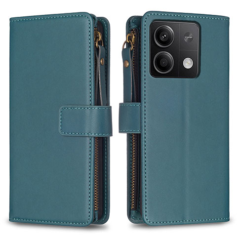 Custodia Portafoglio In Pelle Cover con Supporto B17F per Xiaomi Redmi Note 13 5G Verde