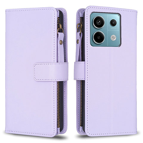 Custodia Portafoglio In Pelle Cover con Supporto B17F per Xiaomi Redmi Note 13 Pro 5G Lavanda