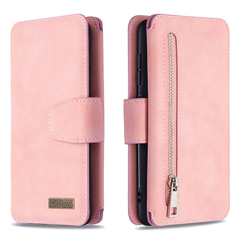 Custodia Portafoglio In Pelle Cover con Supporto B18F per Samsung Galaxy A41 Oro Rosa