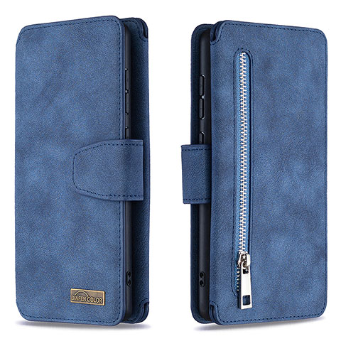 Custodia Portafoglio In Pelle Cover con Supporto B18F per Samsung Galaxy A71 4G A715 Blu