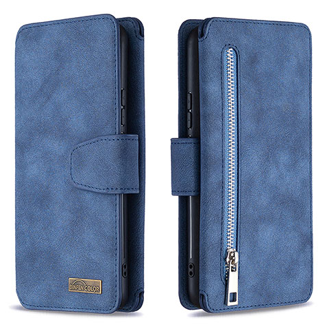 Custodia Portafoglio In Pelle Cover con Supporto B18F per Samsung Galaxy M10S Blu