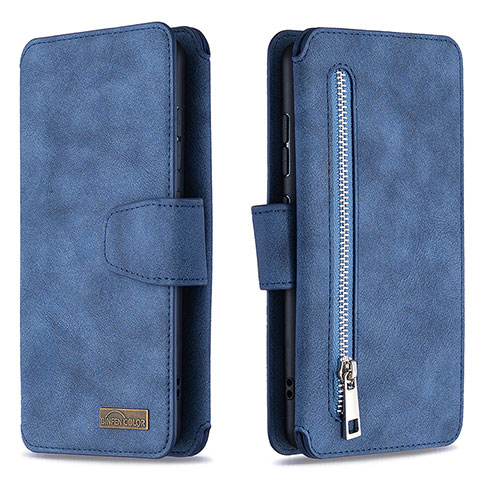 Custodia Portafoglio In Pelle Cover con Supporto B18F per Samsung Galaxy M40S Blu