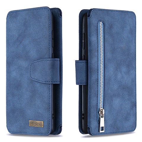 Custodia Portafoglio In Pelle Cover con Supporto B18F per Samsung Galaxy M60s Blu