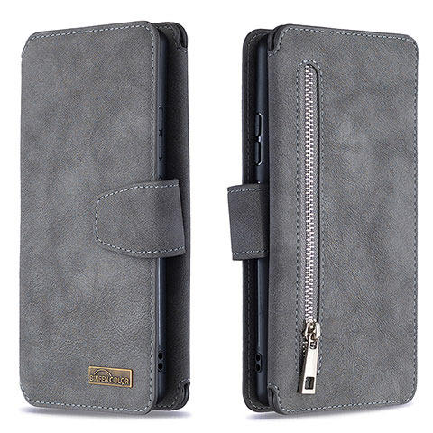 Custodia Portafoglio In Pelle Cover con Supporto B18F per Samsung Galaxy M80S Grigio