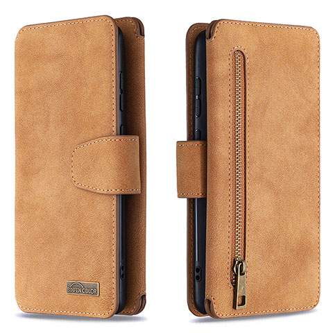 Custodia Portafoglio In Pelle Cover con Supporto B18F per Samsung Galaxy Note 10 Lite Marrone