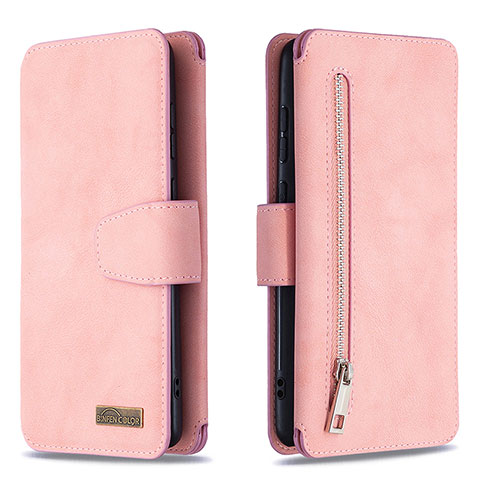 Custodia Portafoglio In Pelle Cover con Supporto B18F per Samsung Galaxy Note 10 Lite Oro Rosa