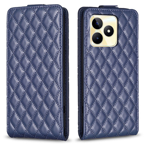 Custodia Portafoglio In Pelle Cover con Supporto B19F per Realme C53 India Blu