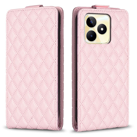 Custodia Portafoglio In Pelle Cover con Supporto B19F per Realme C53 Oro Rosa